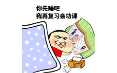 你先睡吧，我再复习会功课！（看黄书）