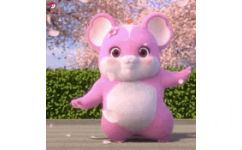 粉色小卷鼠跳舞 - 蓝粉小卷鼠动图表情包