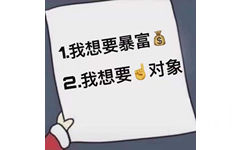 我想要暴富 我想要1个对象 - 圣诞节愿望表情包