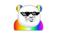 彩虹色熊猫头社会摇 - 熊猫头社会摇表情包