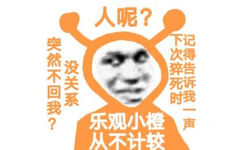 人呢?突然不回我?没关系下次死时乐观小橙从不计较 - 乐观小橙表情包（ Cr: 猪曼）