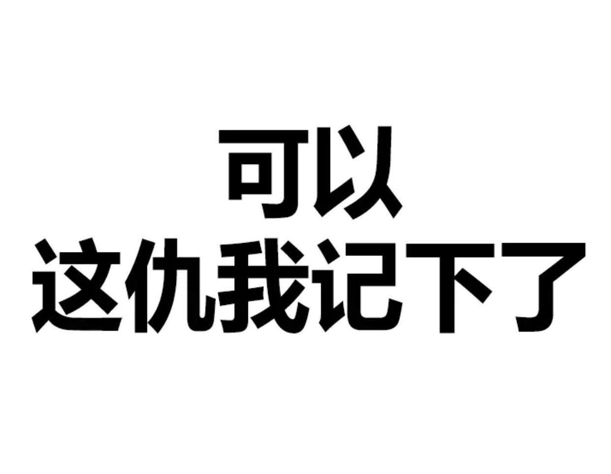 可以，这仇我记下了 - 文字表情，简单粗暴