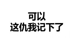 可以，这仇我记下了 - 文字表情，简单粗暴