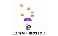 还好带伞了他妈的下头了 - 滴汗无语表情包合集 ​