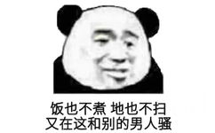 饭也不煮地也不扫又在这和别的男人骚(熊猫头表情包)