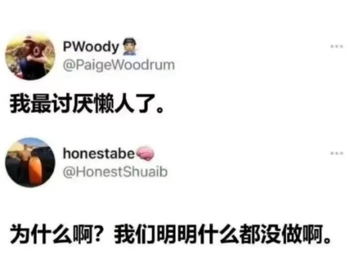 我最讨厌懒人了 为什么啊？我们明明什么都没做啊