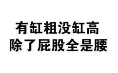 有缸粗没缸高，除了屁股全是腰 - 斗图骂人纯文字表情