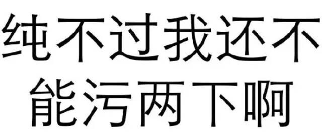 纯不过我还没能污两下啊 - 纯文字表情包，污污污