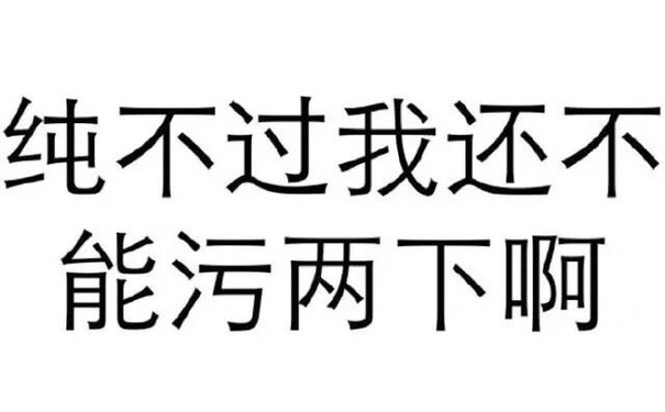 纯不过我还没能污两下啊 - 纯文字表情包，污污污