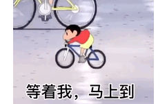 来了  等着我，马上到 加速 小新骑自行车 GIF 动图