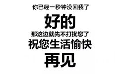 你已经一秒钟没回我了好的那这边就先不打扰您了祝您生活愉快再见