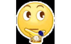 emoji 戴蓝宝石金表沉思 - 做人就要低调