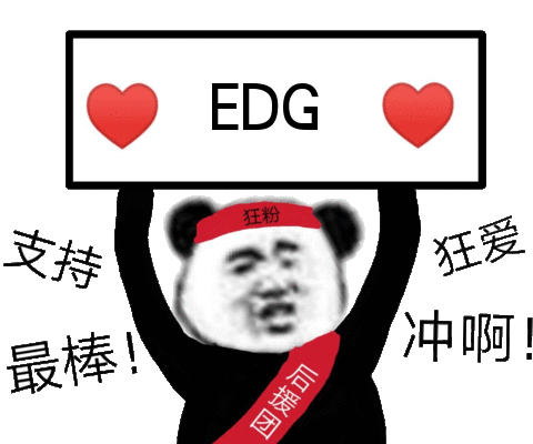 EDG 狂粉支持狂爱最棒冲啊 - EDG冠军表情包