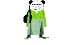沙雕熊猫头穿女装