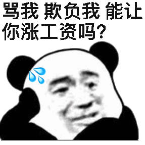 骂我 欺负我 能让你涨工资吗？（熊猫头表情包）