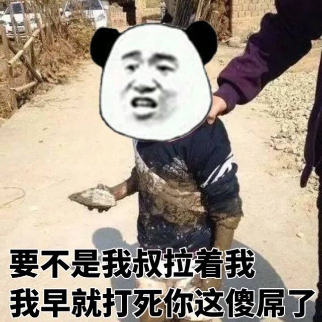 要不是我叔拉着我我早就打死你这傻屌了(熊猫头)