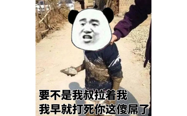 要不是我叔拉着我我早就打死你这傻屌了(熊猫头)