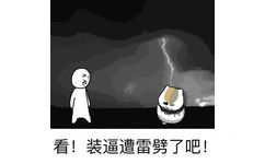 看！装逼遭雷劈了吧！