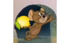 杰瑞鼠吃柠檬 GIF 动图表情包  我酸了