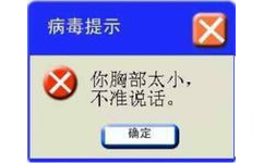 病毒提示8你胸部太小,不准说话。确定