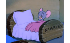 《猫和老鼠》杰瑞上床睡觉 GIF 动图