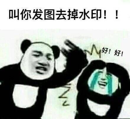 叫你发图去掉水印！ 好（熊猫头打人表情包）