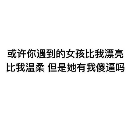 或许你遇到的女孩比我漂亮比我温柔但是她有我傻逼吗