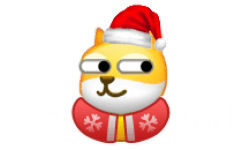 doge圣诞衣圣诞帽表情包 - 小黄脸圣诞衣圣诞帽表情包