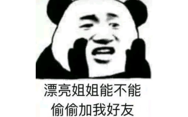 漂亮姐姐能不能偷偷加我好友（熊猫头）