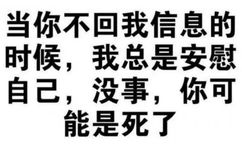 当你不回我信息的时候,我总是安慰自己,没事,你可能是死了