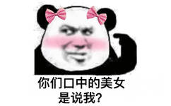 你们口中的美女是说我?(熊猫头表情包)