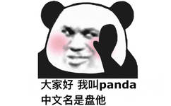 大家好我叫 panda中文名是盘他(熊猫头)