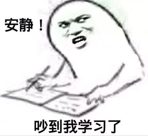 安静!吵到我学习了