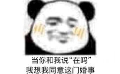 当你和我说“在吗我想我同意这门婚事(熊猫头表情包)