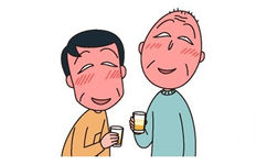 父子之间干一杯 - 小丸子与爷爷