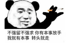 不强留不强求你有本事放手我就有本事转头就走(熊猫头社会语录表情包)