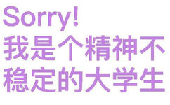 Sorry !我是个精神不稳定的大学生