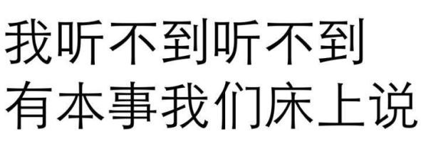 我听不到听不到，有本事我们床上说 - 纯文字表情包