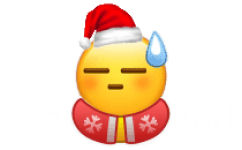 滴汗小黄脸圣诞衣圣诞帽表情包 - 小黄脸圣诞衣圣诞帽表情包