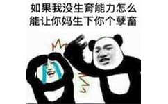 如果我没生育能力，怎么能让你妈等一下你个孽畜！（熊猫人打人表情）