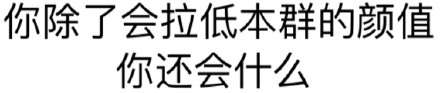 你除了会拉低本群的颜值，你还会什么！