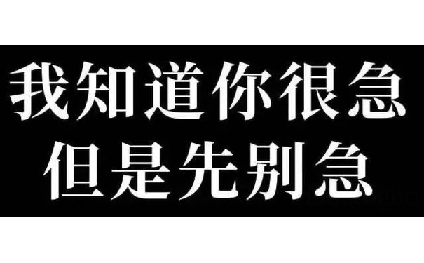 我知道你很急但是先别急