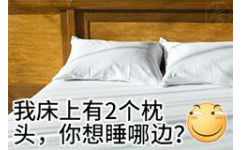 我床上有2个枕头,你想睡哪边?