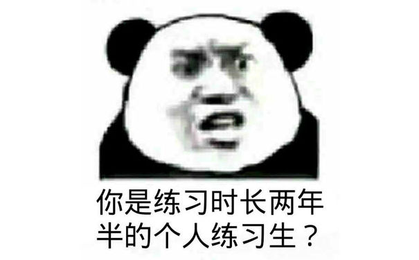 你是练习时长两年半的个人练习生?(熊猫头)