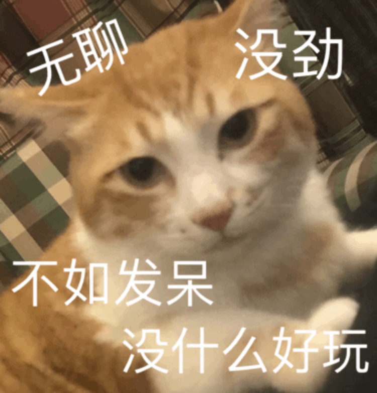 无聊  没劲 不如发呆 没什么好玩 - 可耐猫咪表情包系列