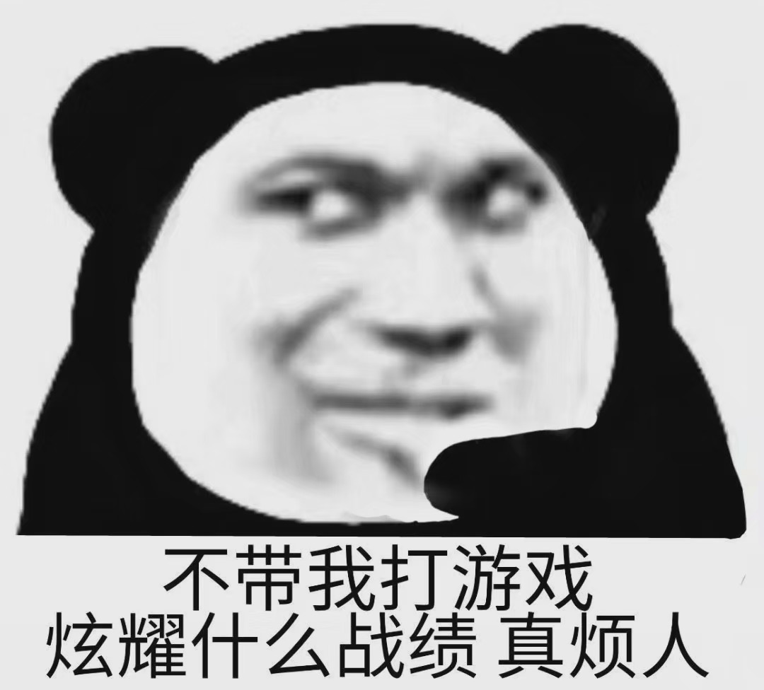 不带我打游戏炫耀什么战绩真烦人(熊猫头表情包)