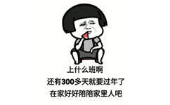 上什么班啊还有300多天就要过年了在家好好陪陪家里人吧