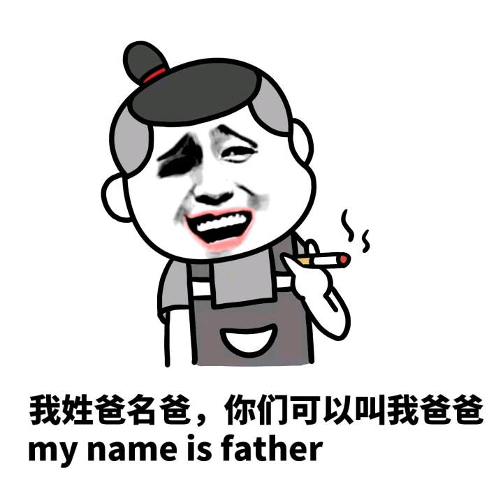 我姓爸名爸，你们可以叫我爸爸（my name is father） - 没图你说个JB（装逼）