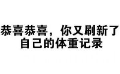 恭喜恭喜，你又刷新了自己的体重记录 - 别在说我帅了（文字表情）