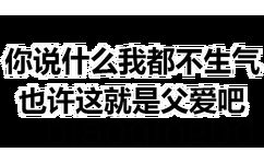 你说什么我都不生气，也许这就是父爱吧 - 透明纯文字表情包 ​